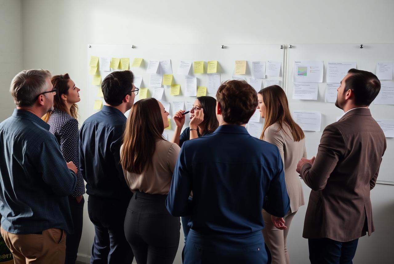 ROCIMG team working through a client strategy wall